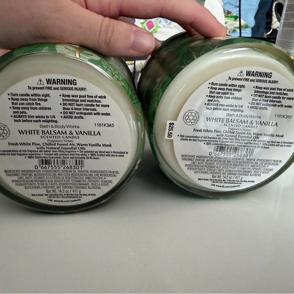 Bath & Body Works White Balsam & Vanilla Candles -NEW - Picture 3 of 3